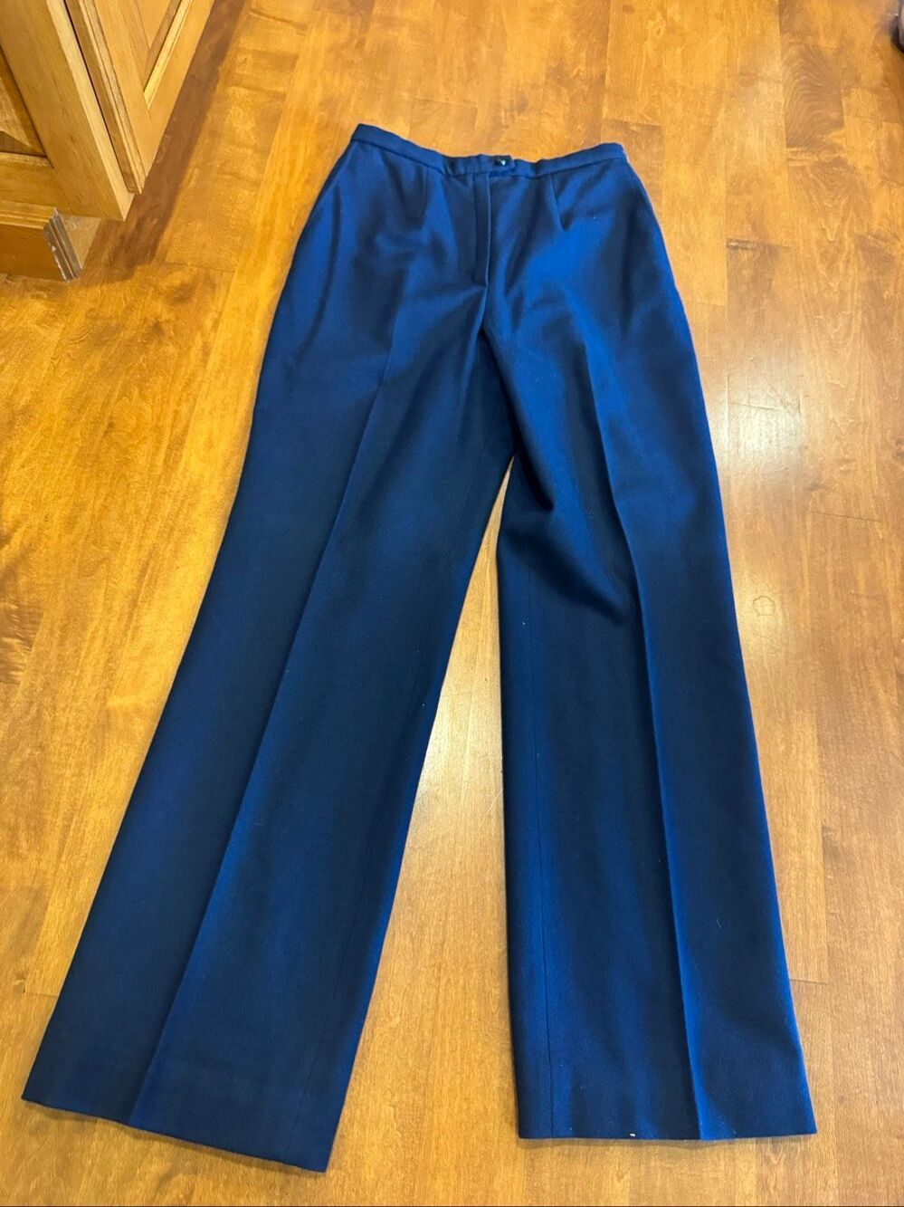 Vintage Pendleton Navy 100% Virgin Wool High Rise Pants 29-30 Waist USA